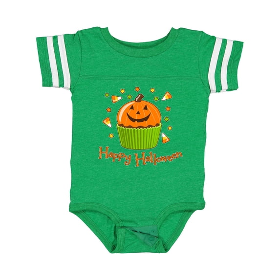 Inktastic Happy Halloween- cute pumpkin cupcake Boys or Girls Baby Bodysuit