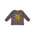 thumbnail image 1 of Inktastic Happy Halloween- cute pumpkin cupcake Boys or Girls Long Sleeve Toddler T-Shirt, 1 of 5
