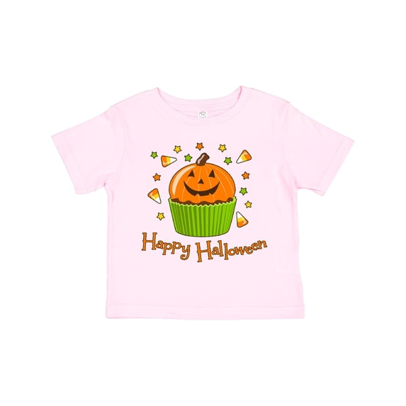 Inktastic Happy Halloween- cute pumpkin cupcake Boys or Girls Toddler T-Shirt