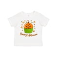 thumbnail image 1 of Inktastic Happy Halloween- cute pumpkin cupcake Boys or Girls Toddler T-Shirt, 1 of 5