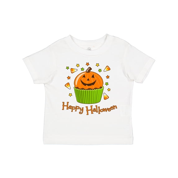 Inktastic Happy Halloween- cute pumpkin cupcake Boys or Girls Toddler T-Shirt