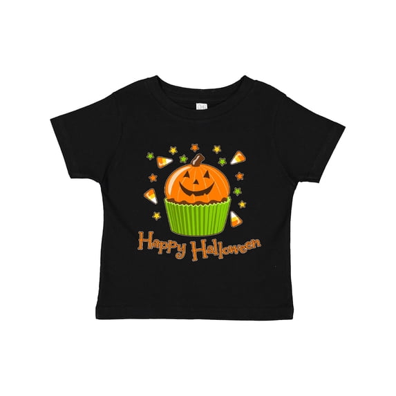 Inktastic Happy Halloween- cute pumpkin cupcake Boys or Girls Toddler T-Shirt