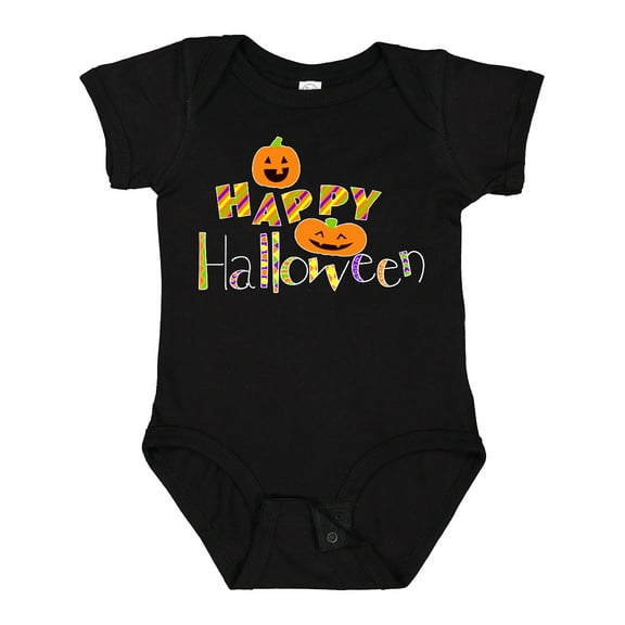 Inktastic Happy Halloween- decorated letters with dancing pumpkins Boys or Girls Baby Bodysuit