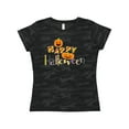 thumbnail image 1 of Inktastic Happy Halloween- decorated letters with dancing pumpkins Women's T-Shirt, 1 of 5