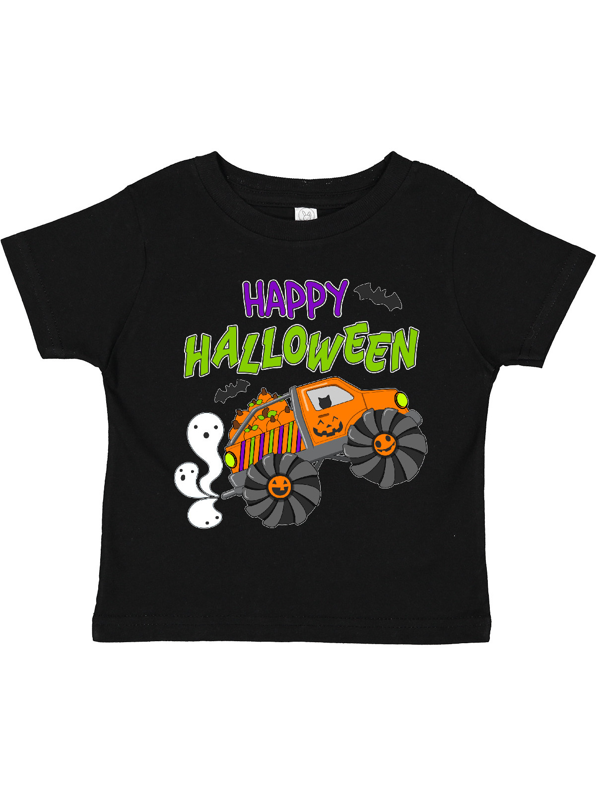 Inktastic Happy Halloween Monster Truck With Pumpkins Bats Cat And Ghost Boys Or Girls Toddler T Shirt: Key Details Before Checkout