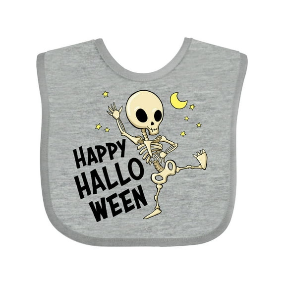Inktastic Happy Halloween with Dancing Skeleton Boys or Girls Baby Bib
