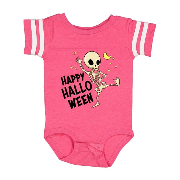 Inktastic Happy Halloween with Dancing Skeleton Boys or Girls Baby Bodysuit