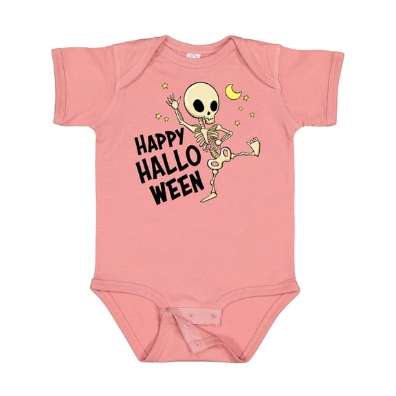 Inktastic Happy Halloween with Dancing Skeleton Boys or Girls Baby Bodysuit