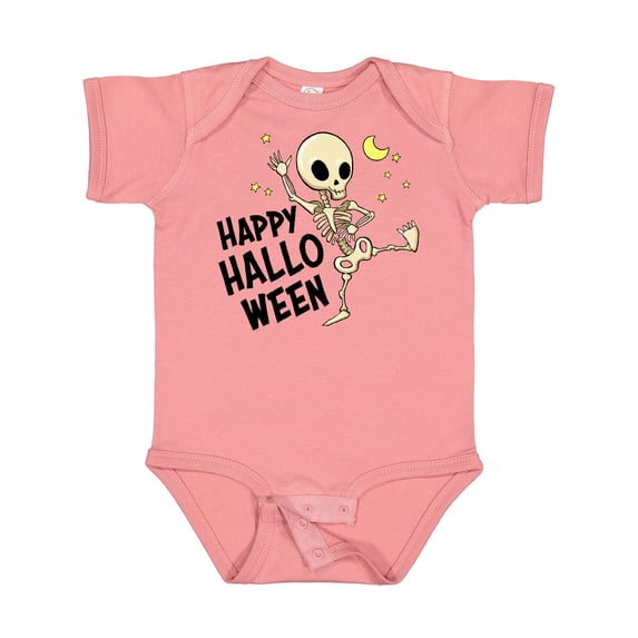 Inktastic Happy Halloween with Dancing Skeleton Boys or Girls Baby Bodysuit