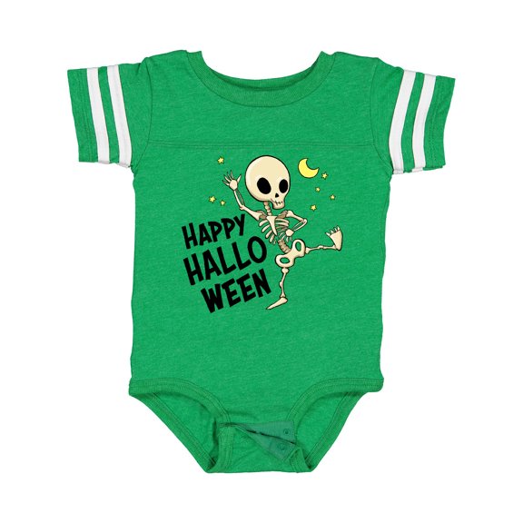 Inktastic Happy Halloween with Dancing Skeleton Boys or Girls Baby Bodysuit