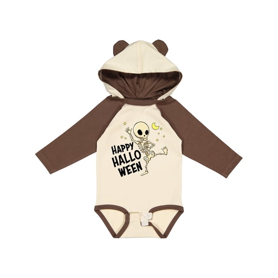 Inktastic Happy Halloween with Dancing Skeleton Boys or Girls Long Sleeve Baby Bodysuit