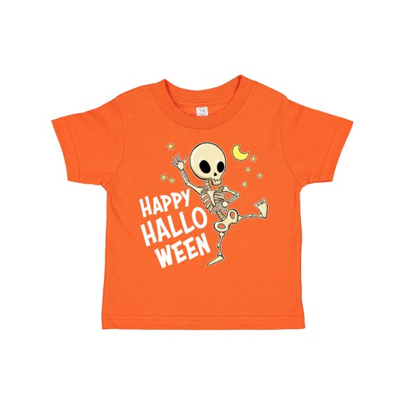 Inktastic Happy Halloween with Dancing Skeleton Boys or Girls Toddler T-Shirt