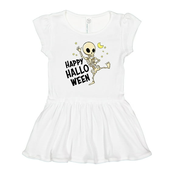 Inktastic Happy Halloween with Dancing Skeleton Girls Toddler Dress