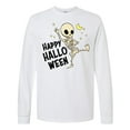 thumbnail image 1 of Inktastic Happy Halloween with Dancing Skeleton Long Sleeve T-Shirt, 1 of 5