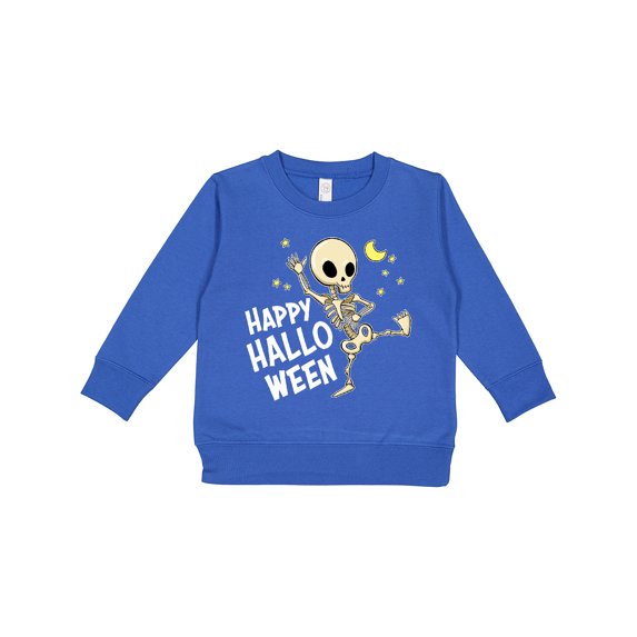 Inktastic Happy Halloween with Dancing Skeleton Toddler Sweatshirt