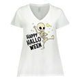 thumbnail image 1 of Inktastic Happy Halloween with Dancing Skeleton Women's Plus Size V-Neck T-Shirt, 1 of 5