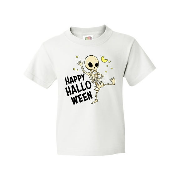 Inktastic Happy Halloween with Dancing Skeleton Youth T-Shirt