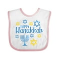 thumbnail image 1 of Inktastic Happy Hannukkah with Star and Menorah Boys or Girls Baby Bib, 1 of 4