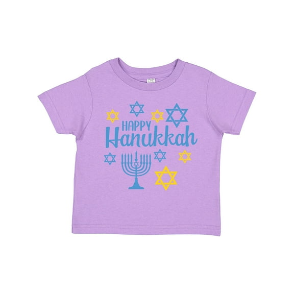Inktastic Happy Hannukkah with Star and Menorah Boys or Girls Toddler T-Shirt