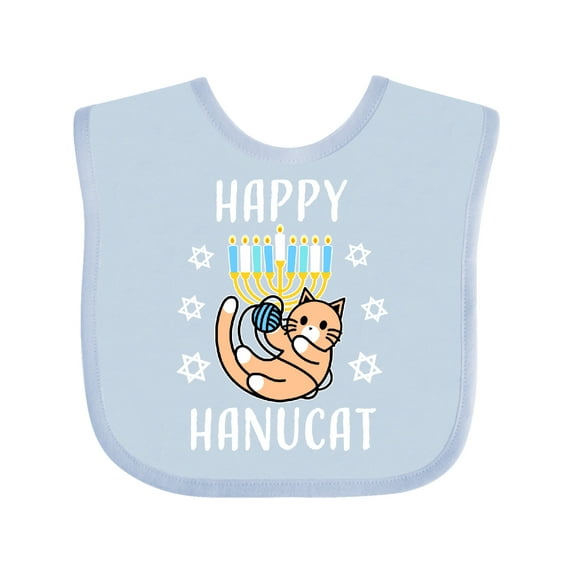 Inktastic Happy Hanucat with Menorah Boys or Girls Baby Bib