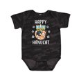 thumbnail image 1 of Inktastic Happy Hanucat with Menorah Boys or Girls Baby Bodysuit, 1 of 5