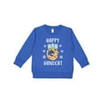 thumbnail image 1 of Inktastic Happy Hanucat with Menorah Toddler Sweatshirt, 1 of 4