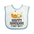 thumbnail image 1 of Inktastic Happy Hanukkah Dreidel Donut Boys or Girls Baby Bib, 1 of 4