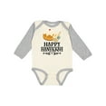 thumbnail image 1 of Inktastic Happy Hanukkah Dreidel Donut Boys or Girls Long Sleeve Baby Bodysuit, 1 of 5