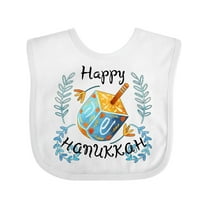 Inktastic Happy Hanukkah Dreidel and Laurels Boys or Girls Baby Bib