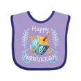 thumbnail image 1 of Inktastic Happy Hanukkah Dreidel and Laurels Boys or Girls Baby Bib, 1 of 4
