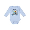thumbnail image 1 of Inktastic Happy Hanukkah Dreidel and Laurels Boys or Girls Long Sleeve Baby Bodysuit, 1 of 5