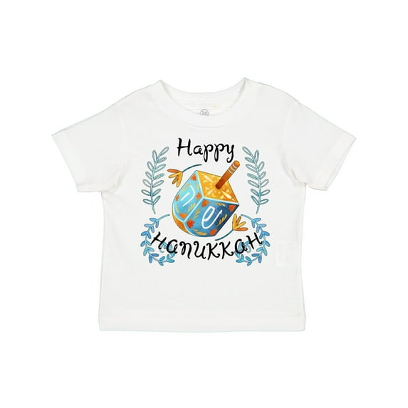 Inktastic Happy Hanukkah Dreidel and Laurels Boys or Girls Toddler T-Shirt