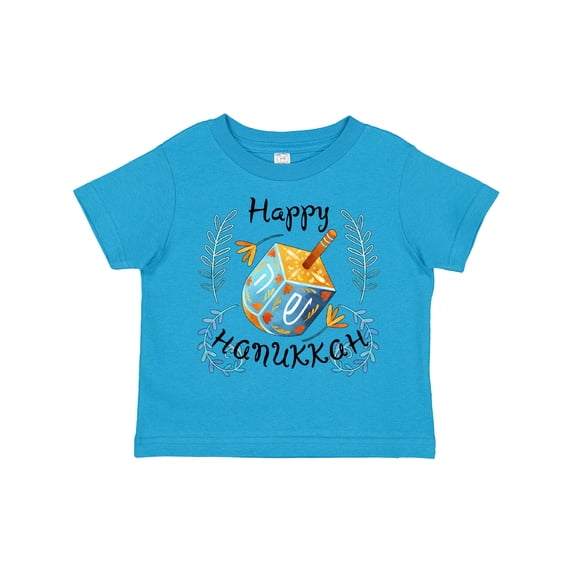 Inktastic Happy Hanukkah Dreidel and Laurels Boys or Girls Toddler T-Shirt