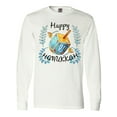 thumbnail image 1 of Inktastic Happy Hanukkah Dreidel and Laurels Long Sleeve T-Shirt, 1 of 5