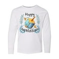 thumbnail image 1 of Inktastic Happy Hanukkah Dreidel and Laurels Long Sleeve Youth T-Shirt, 1 of 5