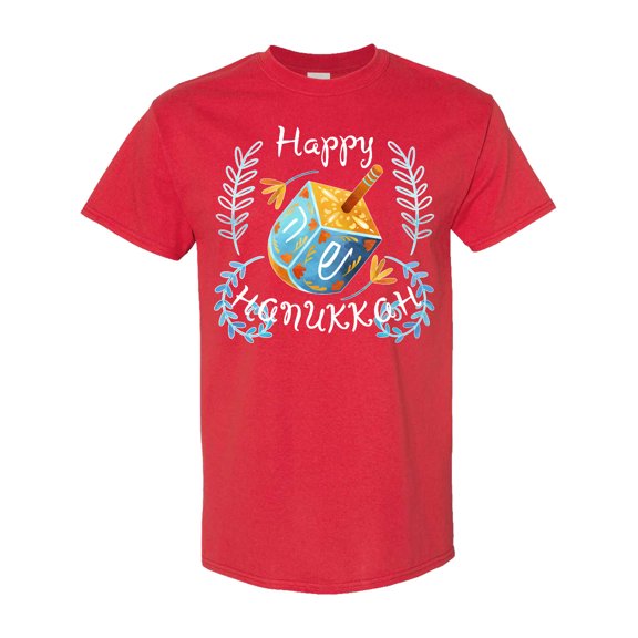 Inktastic Happy Hanukkah Dreidel and Laurels T-Shirt