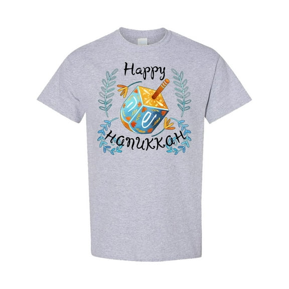 Inktastic Happy Hanukkah Dreidel and Laurels T-Shirt