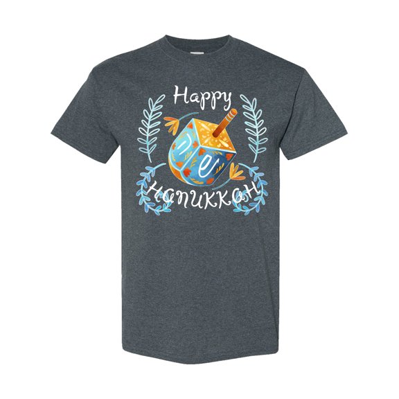 Inktastic Happy Hanukkah Dreidel and Laurels T-Shirt