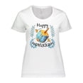 thumbnail image 1 of Inktastic Happy Hanukkah Dreidel and Laurels Women's Plus Size T-Shirt, 1 of 5