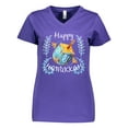 thumbnail image 1 of Inktastic Happy Hanukkah Dreidel and Laurels Women's V-Neck T-Shirt, 1 of 5