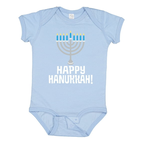 Inktastic Happy Hanukkah Menorah Boys or Girls Baby Bodysuit