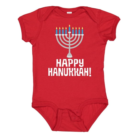 Inktastic Happy Hanukkah Menorah Boys or Girls Baby Bodysuit