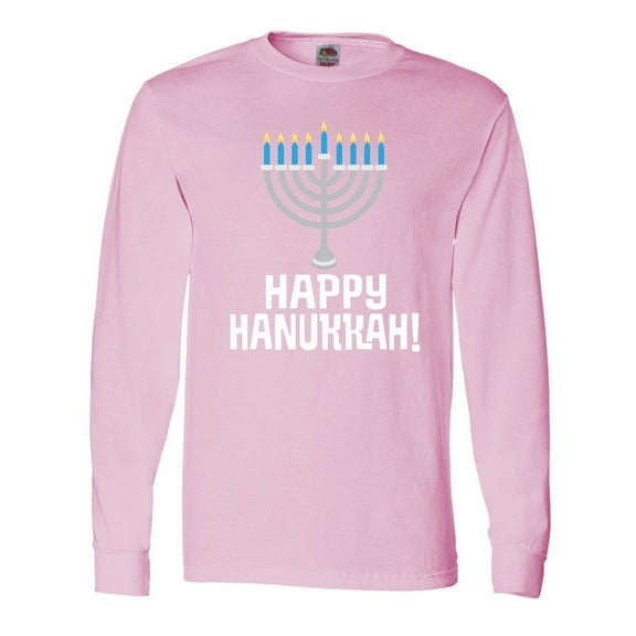 Inktastic Happy Hanukkah Menorah Long Sleeve T-Shirt
