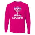 thumbnail image 1 of Inktastic Happy Hanukkah Menorah Long Sleeve T-Shirt, 1 of 5