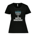 thumbnail image 1 of Inktastic Happy Hanukkah Menorah Women's Plus Size T-Shirt, 1 of 5