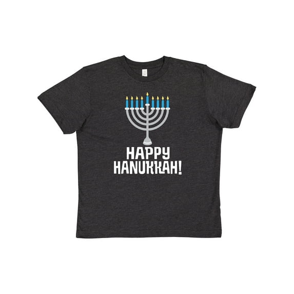 Inktastic Happy Hanukkah Menorah Youth T-Shirt