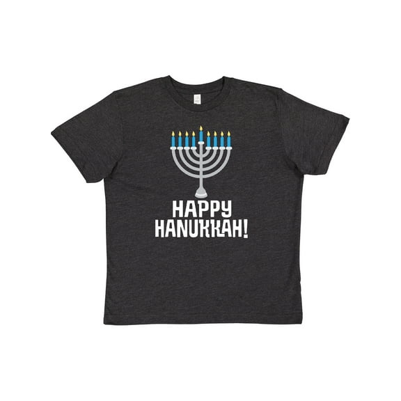 Inktastic Happy Hanukkah Menorah Youth T-Shirt