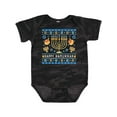 thumbnail image 1 of Inktastic Happy Hanukkah Sweater Style Design with Menorah and Dreidel Boys or Girls Baby Bodysuit, 1 of 5