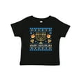 thumbnail image 1 of Inktastic Happy Hanukkah Sweater Style Design with Menorah and Dreidel Boys or Girls Baby T-Shirt, 1 of 5