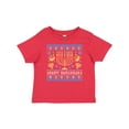 thumbnail image 1 of Inktastic Happy Hanukkah Sweater Style Design with Menorah and Dreidel Boys or Girls Baby T-Shirt, 1 of 5